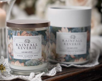 Luxury Wedding Candle Handcrafted Lotus Flower Coconut Apricot Wax Candle Bridesmaid Gift Unique Bridal Shower Favor Proposal Box Candle