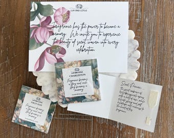 Luxury Wedding Fragrance Samples, Bridal Scent Collection, Reed Diffuser Sample Cards, Signature Wedding Scent, Elegant Bridesmaid Planning