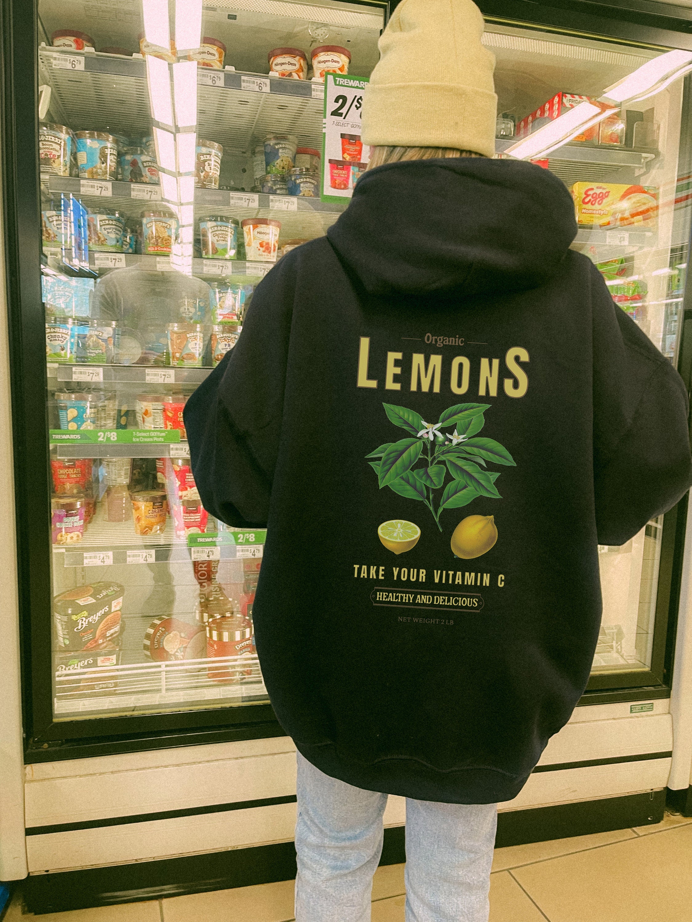 Cute Lemon Hoodie 90's Retro Style Vintage Graphic Hoodie Fruit ...