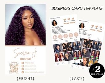 Neutral Instagram Business Card , 2024 Instagram Business Card , IG Business Card , Canva Business Card Template , QR Code Business Card