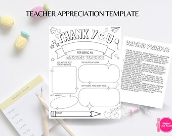 Lehrer Wertschätzung Printable Lehrer Wertschätzung Woche Geschenk Danke Lehrer Geschenke Malseiten Schule Kinder Sofortiger digitaler Download