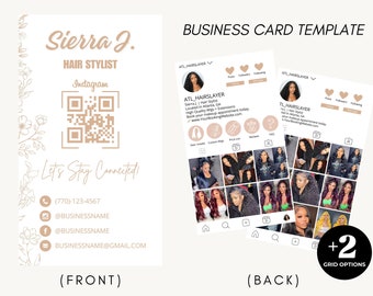 Neutral Instagram Business Card , 2024 Instagram Business Card , IG Business Card , Canva Business Card Template , QR Code Business Card