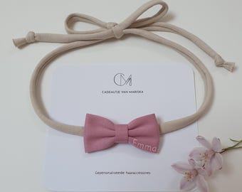 Fiocco per capelli personalizzato | Fascia per capelli | Jersey di cotone | Regalo di nascita | Macchina da cucire | Nome | Compleanno di una bambina | Neonato