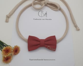 Lazo para el cabello personalizado | Otoño | Invierno | Diadema | Fotografía | Nacimiento | Cumpleaños | Máquina de coser | Nombre | Niña | Regalo para bebé