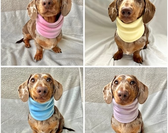 Pastel Polar Fleece Dog Snood | Neck warmer | scarf | Handmade | Size: S/M/L