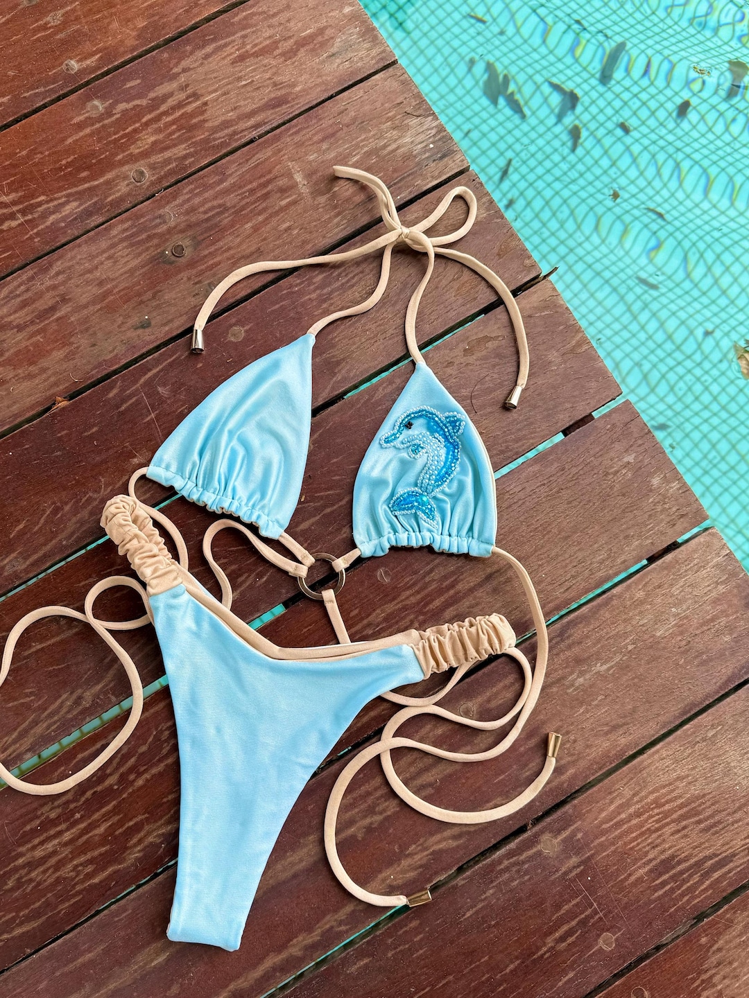 Pastel Butterflies Swimsuit- Teal