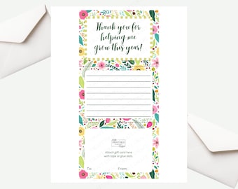 Printable Thank You for Helping Me Grow Trifold Gift Card Holder