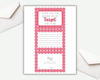 Printable Thank You for Keeping me on Target Trifold Gift Card Holder