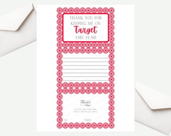 Printable Thank You for Keeping me on Target Trifold Gift Card Holder