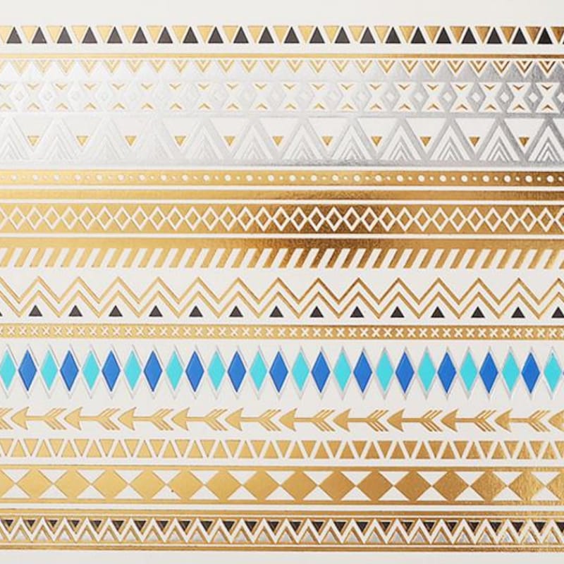 Tatouages Temporaires Gold Tomorrowland - 2 Sets, Festival, Couleur Or, Neufs