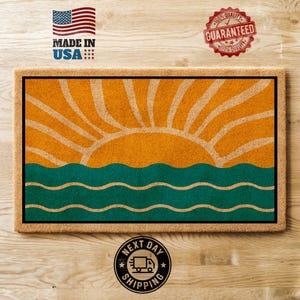 Vibrant Boho Sunset Doormat, Bohemian Decor, Entryway Decor, Boho Doormat, Outdoor Decor, Welcome Mat, Colorful Doormat, Home Doormat
