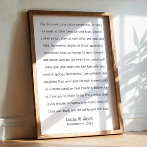 Custom Text Print, Personalized Eulogy Speech, Custom Quote Wall Art, Wedding Ceremony Print, Wall Art, Framed Wall Decor, Custom Gift