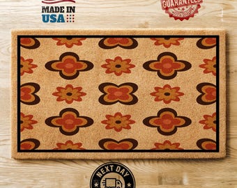 Retro Decor Doormat, Colorful Doormat, Home Doormat, Housewarming Gift, Welcome Doormat, Coir Doormat, Front Door Mat, Outdoor Decor