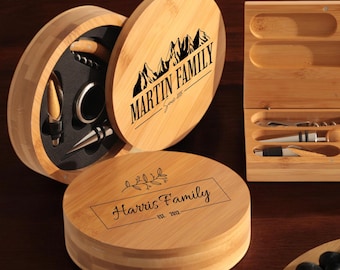 Personalized Wine Tool Set, Custom Family Wine Tool Set, Wedding Gift, Custom Groomsman Wine Tool Set, Bachelor Party Gift, Wine Opener Set
