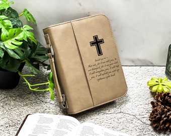 Personalized Bible Cover, Monogram Engraved Leather Bible Cover, Custom Cover For Bible, Religious Gifts, Gifts For Grandma, Christmas Gift