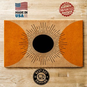 Mid Century Doormat, Welcome Mat, Mid Century Modern Mat, Outdoor Mat, Housewarming Gift, Minimalist Doormat, Home Decor, Coir Doormat