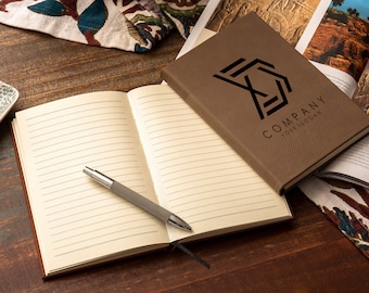Custom Company Logo Journal, Company Logo Notebook, Custom Leather Notebook, Personalized Gifts, Company Gift, Office Gift