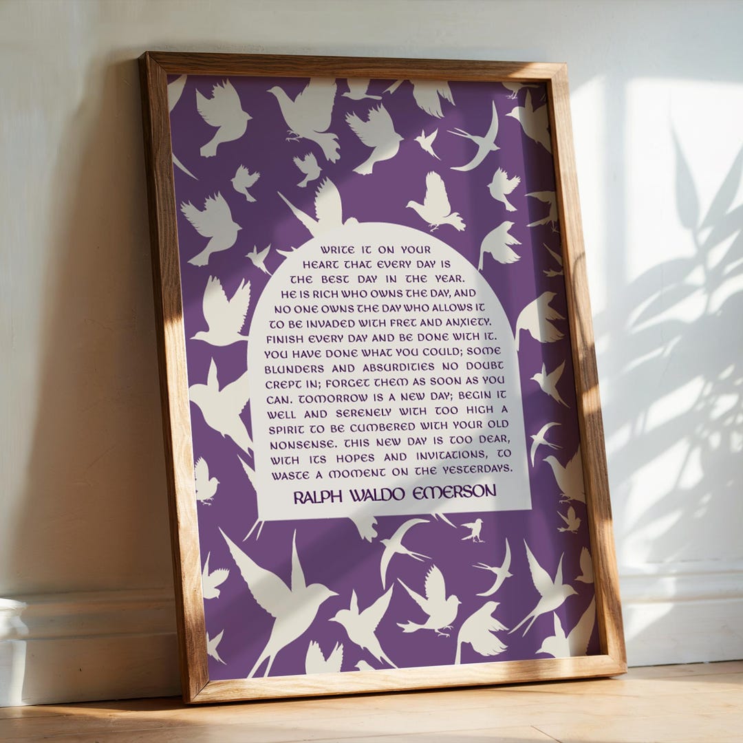 Inspirational Quote Wall Art, Ralph Waldo Emerson Print, Modern Art ...