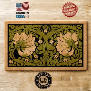 Floral Design Doormat, New Home Accessories, Porch Decor, Colorful Doormat, Housewarming Gift, Greenery Doormat, Welcome Mat, Coir Mat