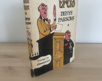 Aldrig mer sant av Denys Parsons – Inbunden vintagebok med skyddsomslag, samlarobjekt från mitten av århundradet