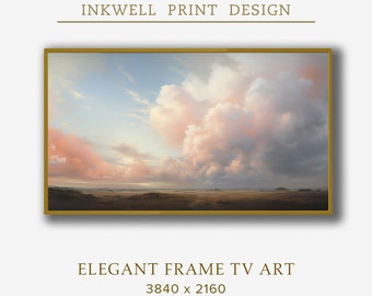 Clouds Landscape, Samsung Frame TV, Trees, Field Landscape, Country Painting, Vintage Landscape Painting, Digital Download Frame TV Art CL5