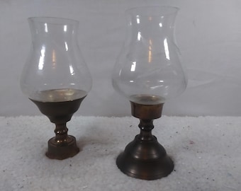 Vintage Commodore Solid Brass Reversible Candle Holders