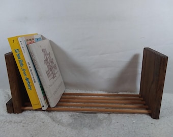 Vintage Wooden Book Rack - Adjustable - 18" long