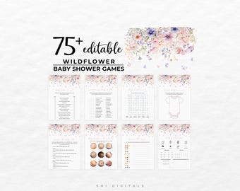 75+ wildflower baby shower games bundle printable baby in bloom baby shower games wildflower cards baby shower games floral baby shower WF01