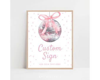 disco ball custom sign disco ball birthday editable sign custom sign portrait printable disco ball table signs disco ball table sign templat