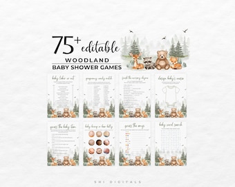 75+ Woodland Baby Shower Game Bundle WL01 Let the Adventure Begin Woodland Baby Shower Games Bundle Boy Adventure Baby Shower Game Pack