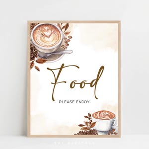 food station brewing coffee custom sign coffee bean baby shower sign a baby is brewing custom sign printable food please enjoy sign BC01