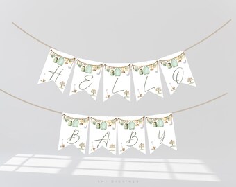 Green Golf Baby Shower Hello Baby Banner GF01