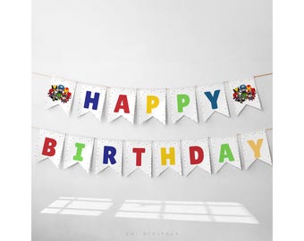 Superhero Happy Birthday Banner SH01