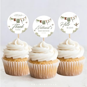 duck hunting cupcake topper a little hunter is on the way baby shower cupcake toppers mallard duck cupcake toppers editable duck DH01