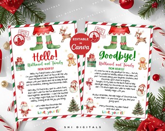 Editable Elf Arrival and Goodbye Letter Set