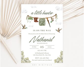 Duck Hunting Baby Shower Invitation Little Hunter Theme DH01