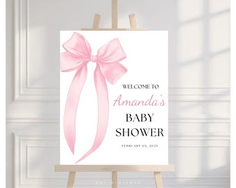pink bow welcome sign pink bow baby shower welcome sign printable pink bow baby girl shower sign template girl baby shower welcome sign