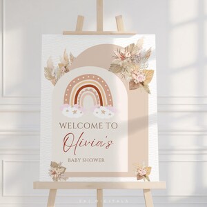 boho rainbow birthday welcome sign poster editable boho rainbow birthday sign printable welcome sign template boho rainbow welcome sign