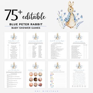 75+ peter rabbit baby shower games printable peter rabbit baby shower party games fun activity game for baby shower party peter rabbit BPR01