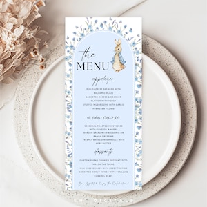 peter rabbit menu template printable peter rabbit baby shower menu editable menu peter bunny menu card printable easter bunny menu card