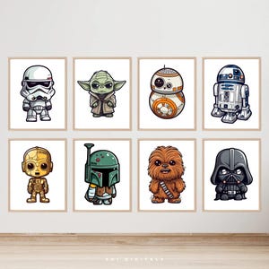 star wars wall art star war nursery poster star wars 8 set nursery art prints star wars bedroom star wars room decor star wars wall SW01