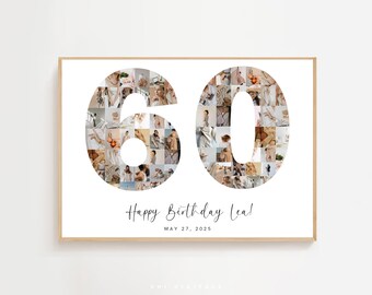 60th Birthday Photo Collage Poster