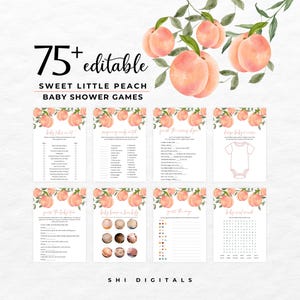 75+ Editable Little Peach Baby Shower Games Bundle LP01