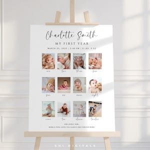 minimalist 1st birthday milestone boards 1st year milestone photo display monthly birthday milestone 1st birthday milestone photo board