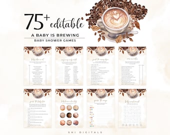 75+ Brewing Coffee Baby Shower Games Bundle BC01
