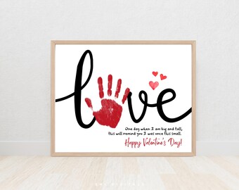 Love Handprint Art, Baby Toddler Kids Art Craft, First Valentine's Day ...