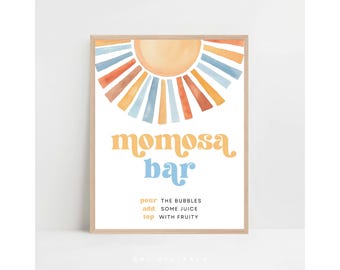 momosa bar sign sunshine momosa bar sign baby shower here comes the son momosa bar signs baby shower sign boho sun mimosa bar sign HS01