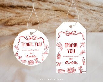 Editable Pizza Delivery Thank You Tags Printable Pizza Delivery Favor Tags Canva Template PD01
