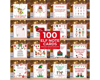 Megapaquete de tarjetas de notas de elfos: Kit de actividades navideñas (descarga digital)