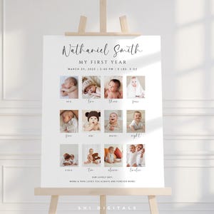 minimalist 1st birthday milestone boards 1st year milestone photo display monthly birthday milestone 1st birthday milestone photo board